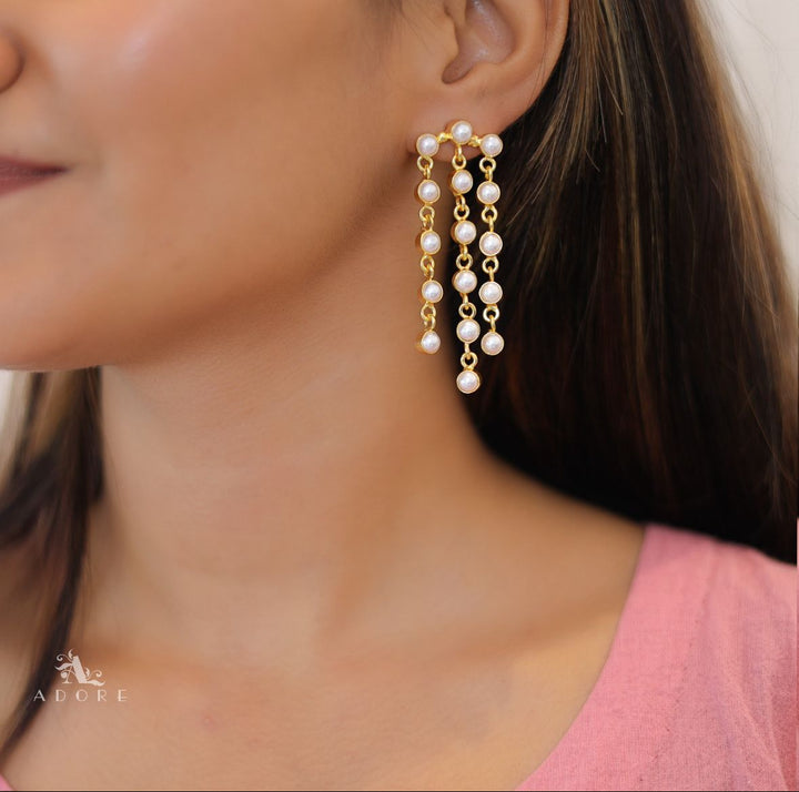 3 Layer Hanging Pearl Earring