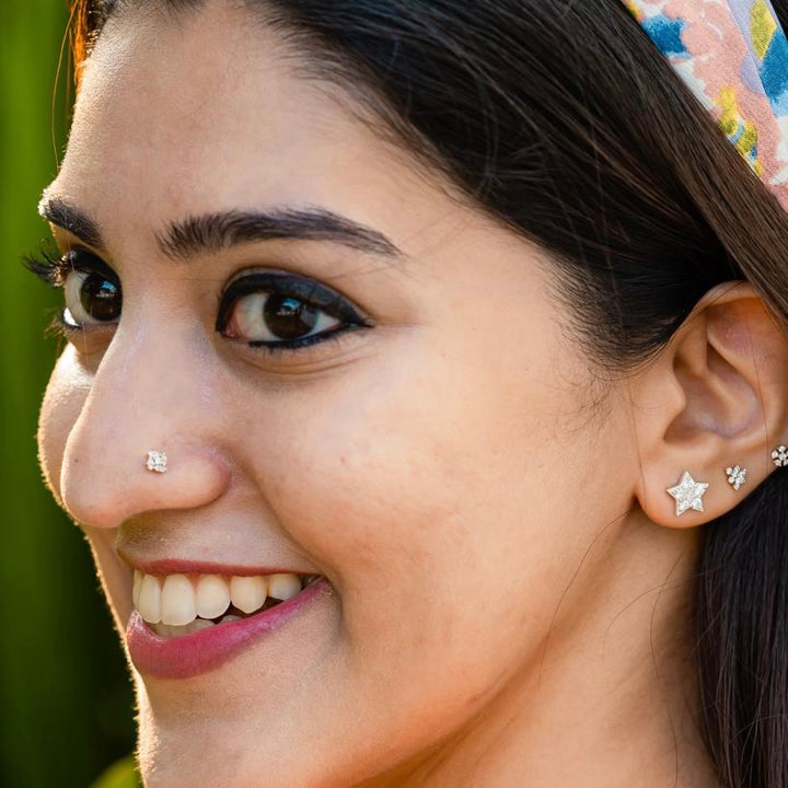 Silver Star Stud - 925 Sterling Silver