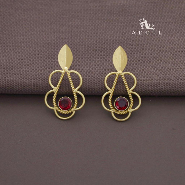 Fold Leaf Twisted Glossy Earring