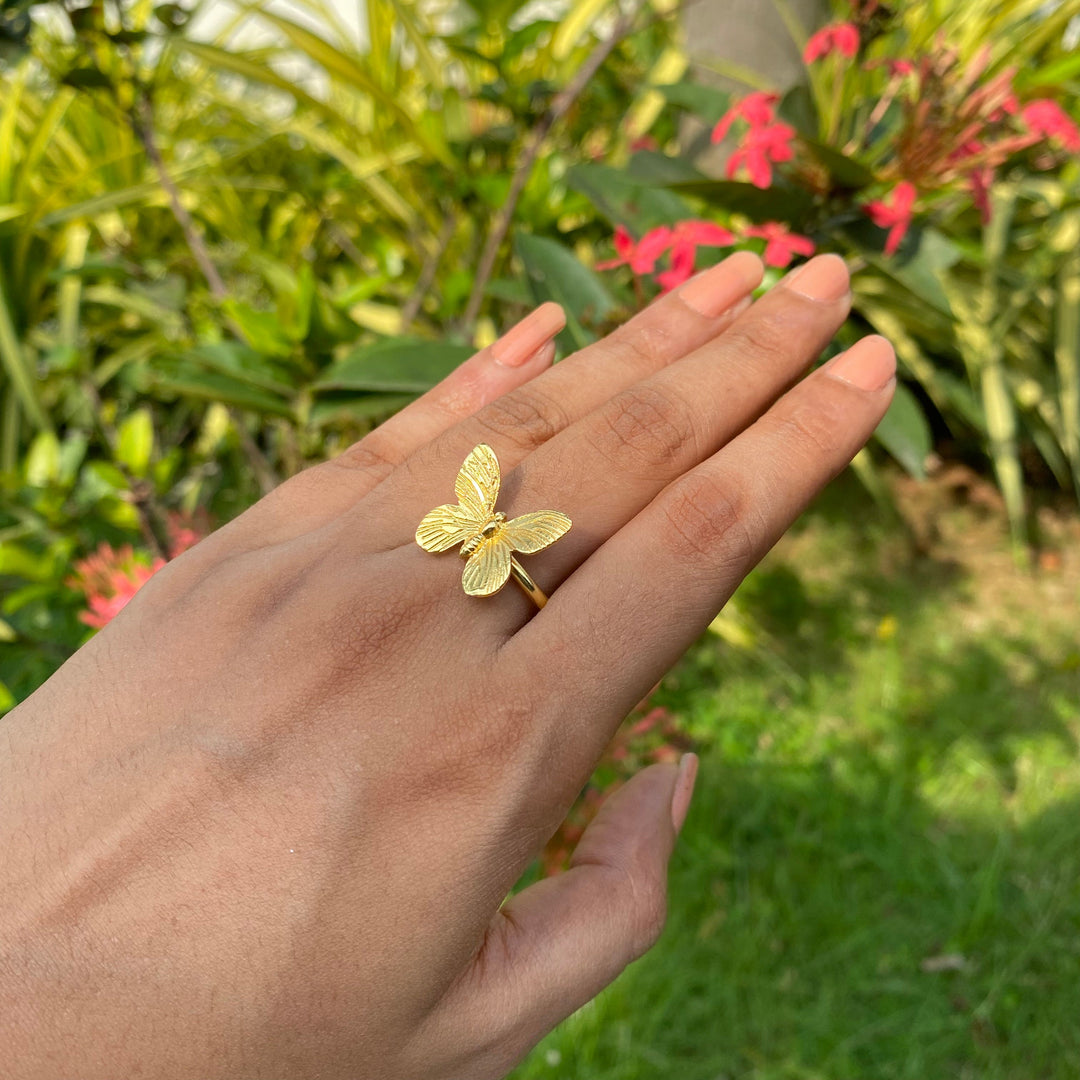 Golden Butterfly Ring