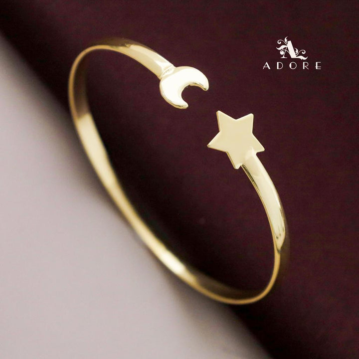 Golden Moon + Star Simple Bangle