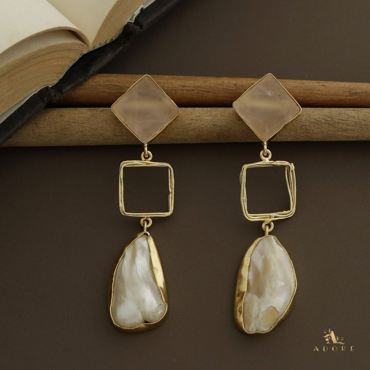 Niya Raw Stone Diamondina Baroque Earring