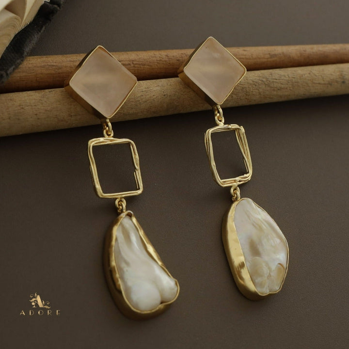 Niya Raw Stone Diamondina Baroque Earring