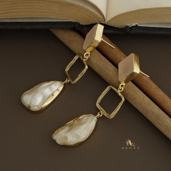 Niya Raw Stone Diamondina Baroque Earring