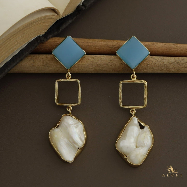 Niya Raw Stone Diamondina Baroque Earring