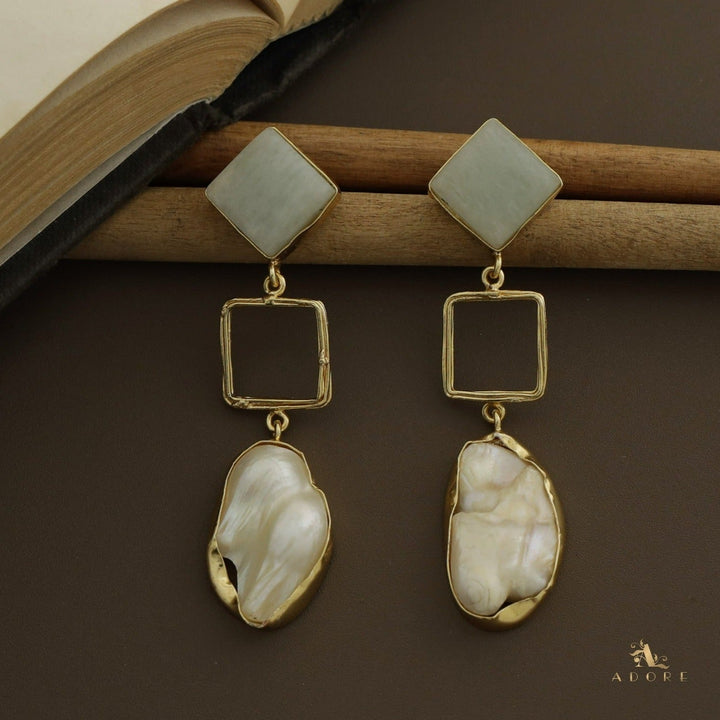 Niya Raw Stone Diamondina Baroque Earring