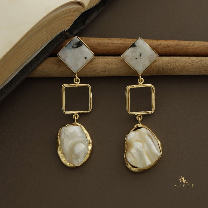 Niya Raw Stone Diamondina Baroque Earring