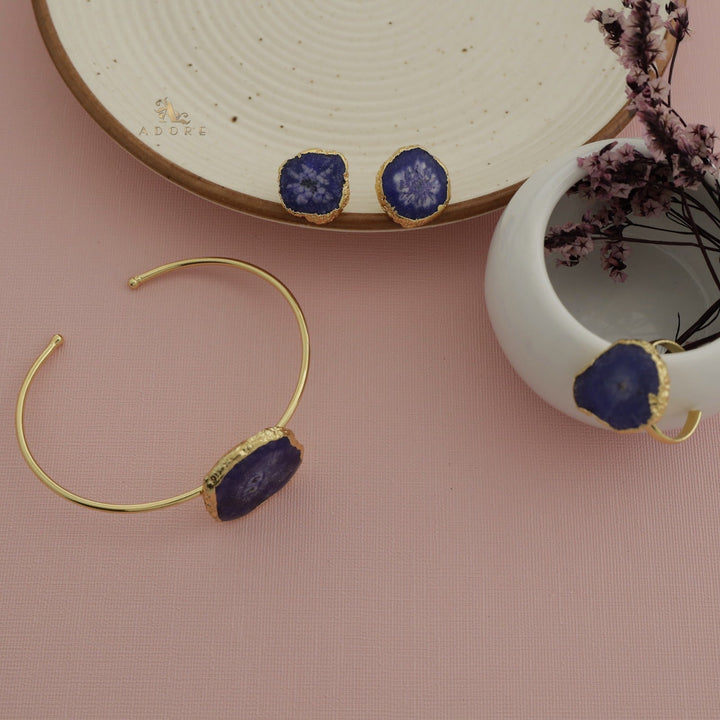 Adore Solar Agate Combo - Bracelet + Studs + Ring