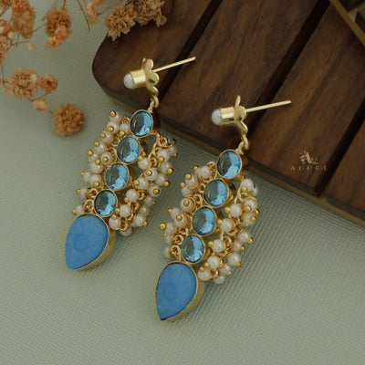 Clustered Pearly Glossy Carved Drop Earring