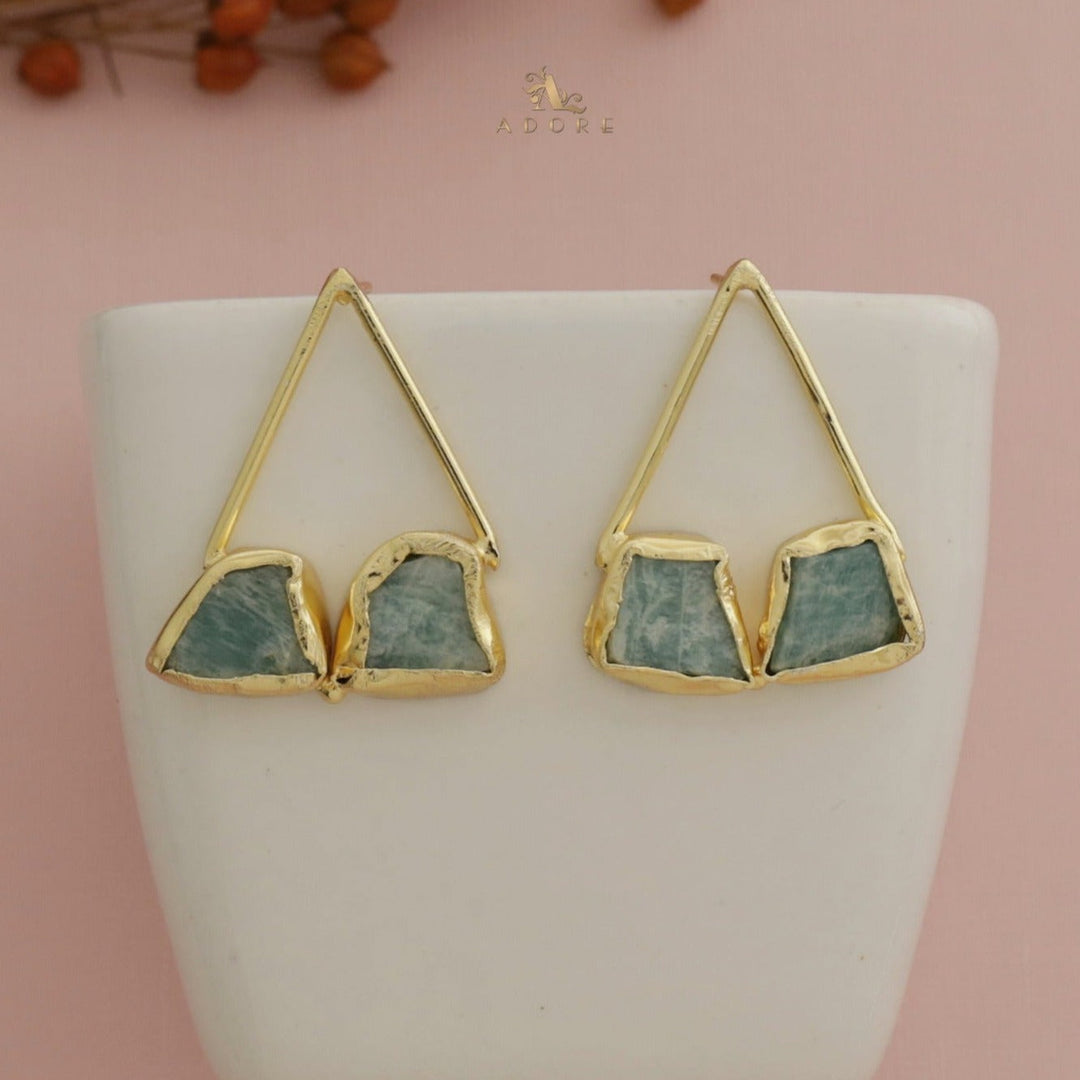 Mablika Triangle Dual Raw Stone Earring