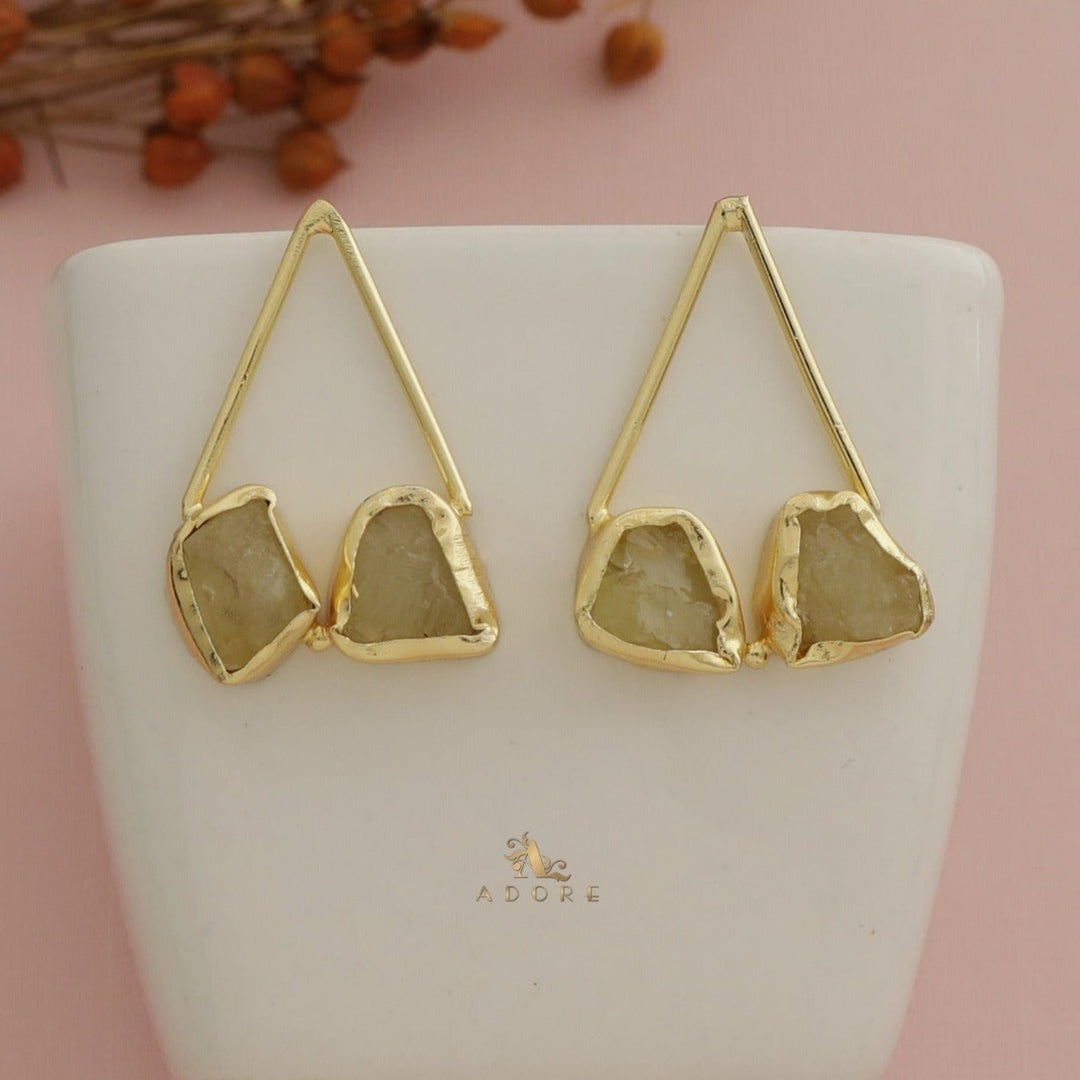 Mablika Triangle Dual Raw Stone Earring
