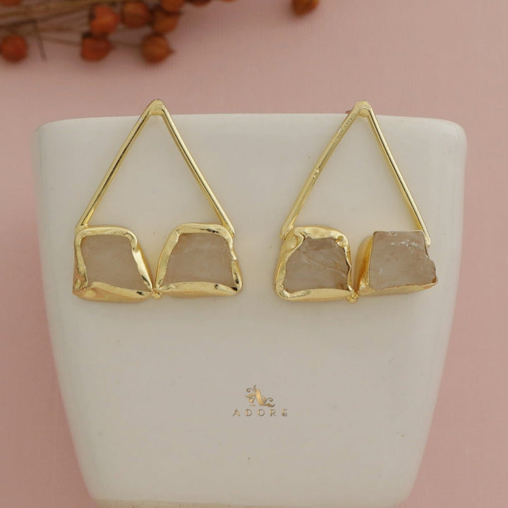 Mablika Triangle Dual Raw Stone Earring