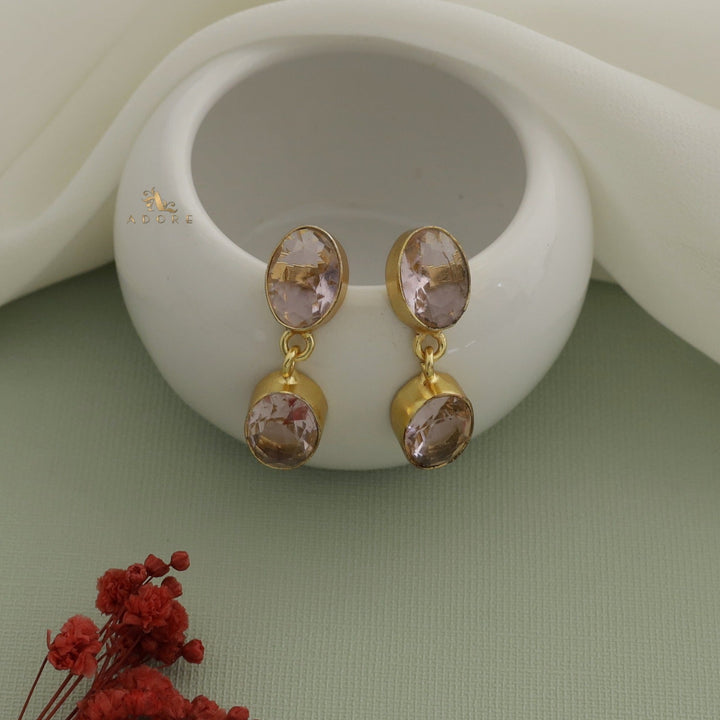 Amalie Glossy Oval Short Neckpiece With Earring