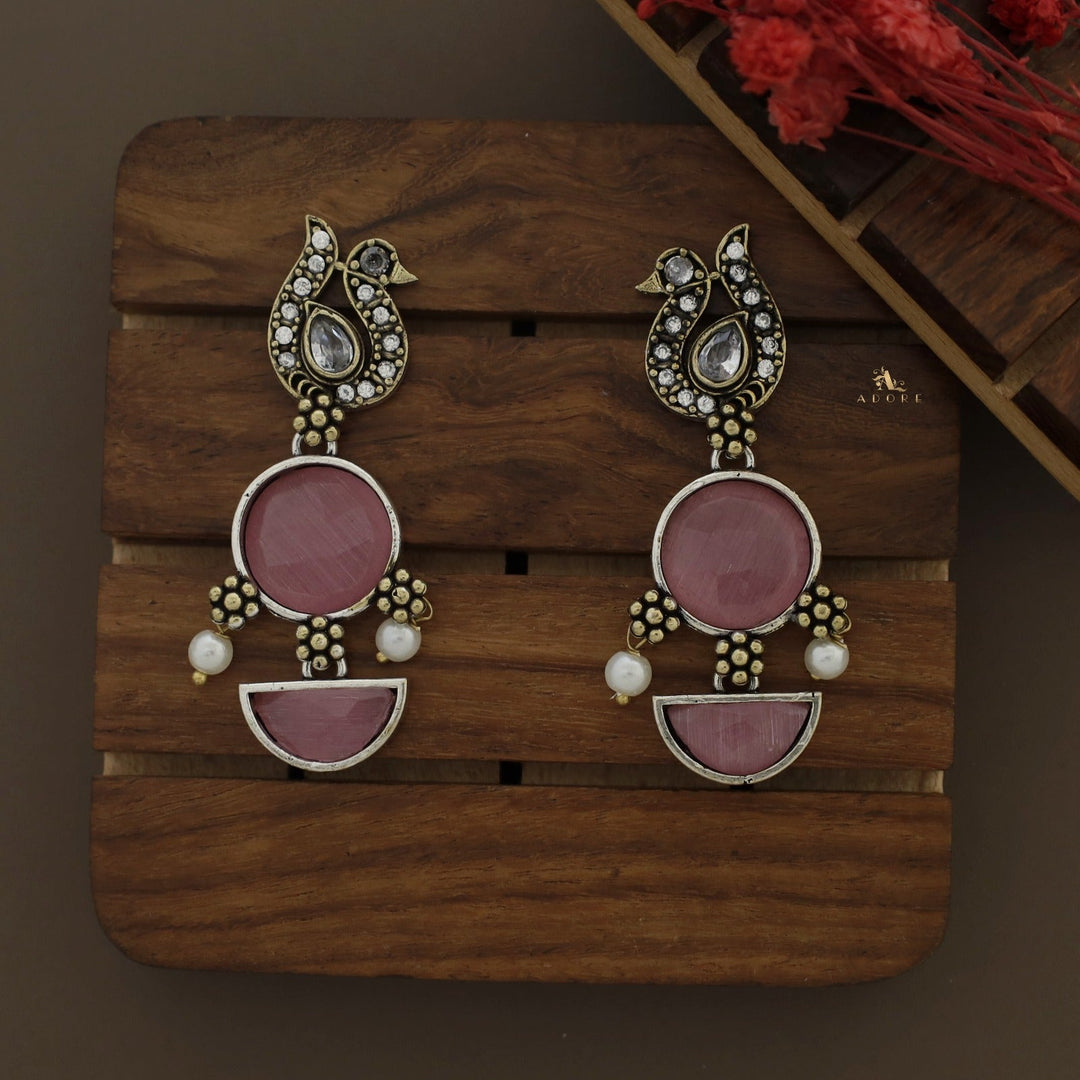 Mangadha Dual Tone Neckpiece With Earring