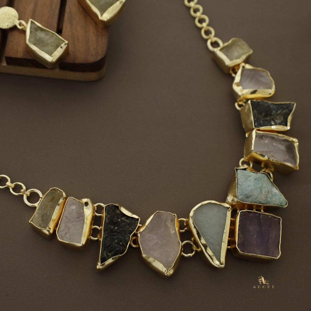 Raw Stone Hazel Neckpiece with Earring