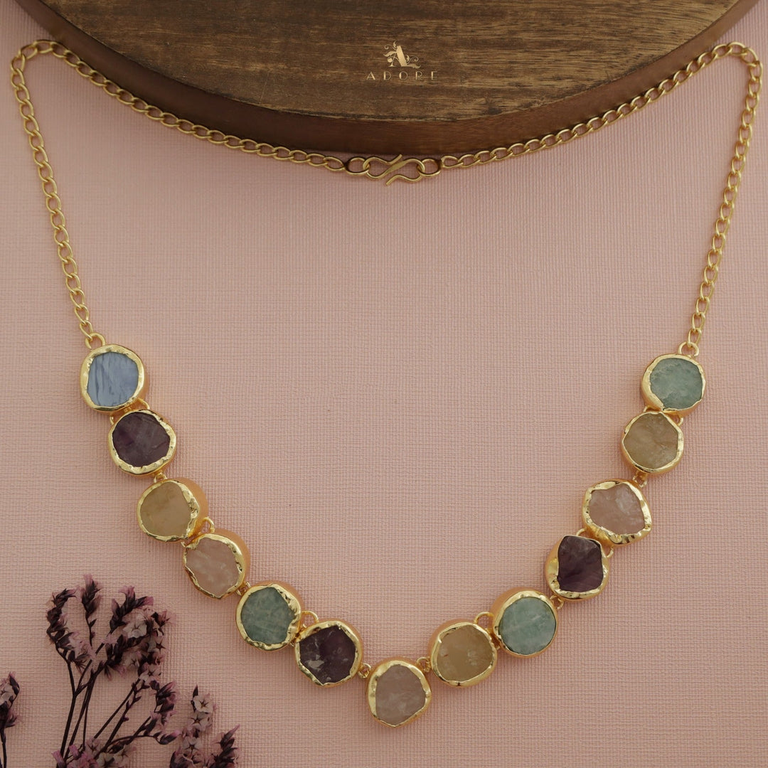 Esme Round Raw Stone Choker / Short Neckpiece