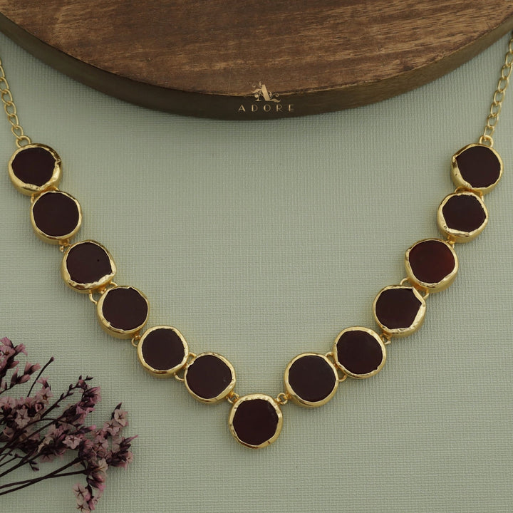 Esme Round Raw Stone Choker / Short Neckpiece