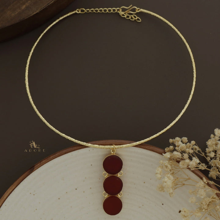 Textured Kendall 3 Stone Neck Cuff