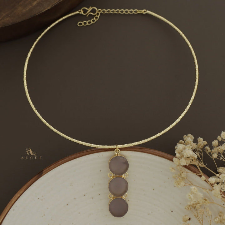 Textured Kendall 3 Stone Neck Cuff