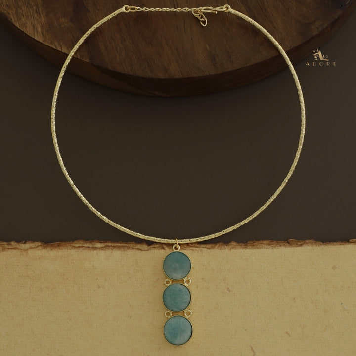 Textured Kendall 3 Stone Neck Cuff