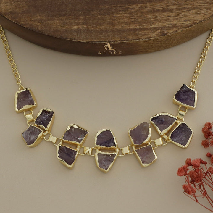 Nehara Twin Raw Stone Short Neckpiece / Choker