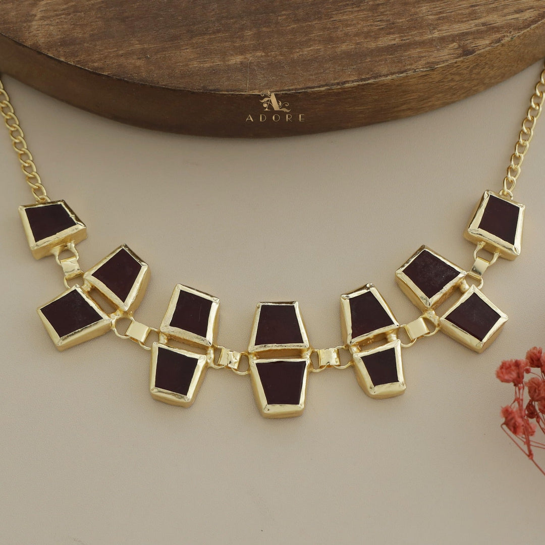 Nehara Twin Raw Stone Short Neckpiece / Choker