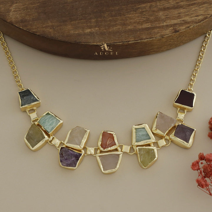 Nehara Twin Raw Stone Short Neckpiece / Choker