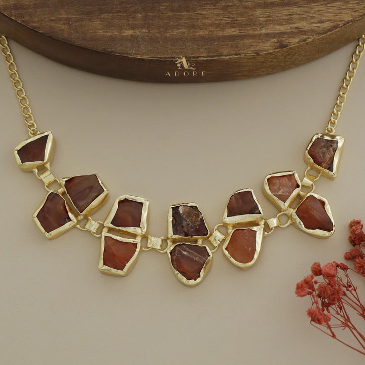 Nehara Twin Raw Stone Short Neckpiece / Choker