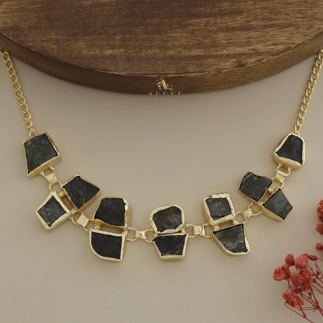 Nehara Twin Raw Stone Short Neckpiece / Choker