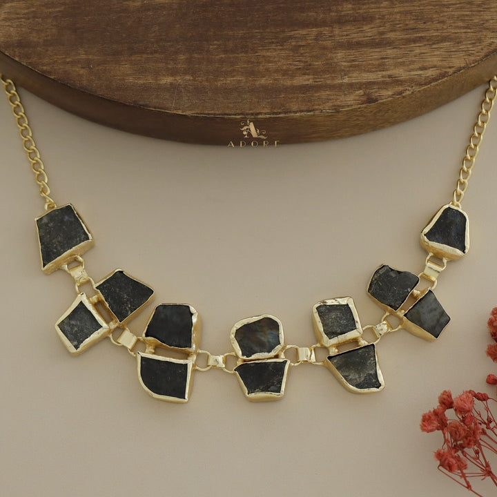Nehara Twin Raw Stone Short Neckpiece / Choker