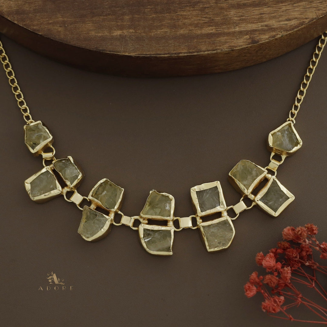 Nehara Twin Raw Stone Short Neckpiece / Choker