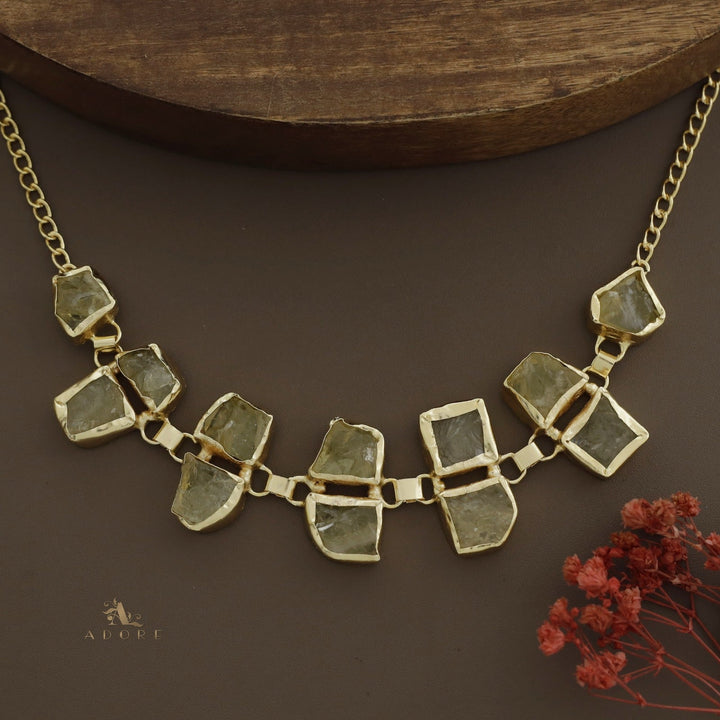 Nehara Twin Raw Stone Short Neckpiece / Choker
