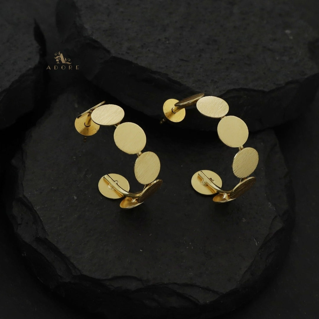 Golden Round Hoop Earring