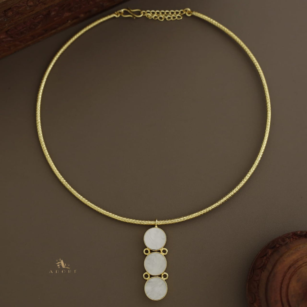 Textured Kendall 3 MOP Neck Cuff