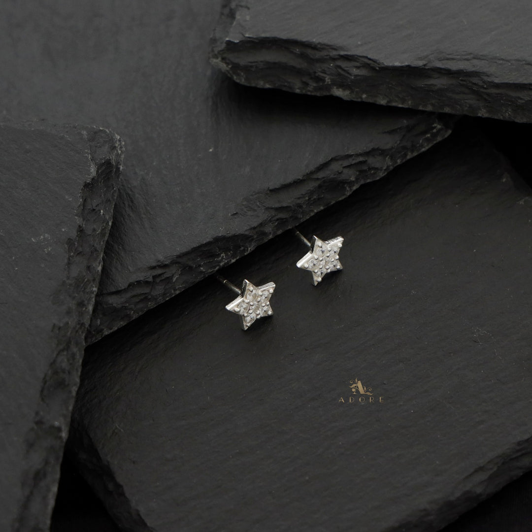 Silver Star Stud - 925 Sterling Silver