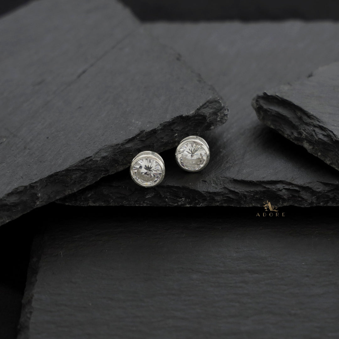 Silver Roundy Stud (8mm) - 925 Sterling Silver