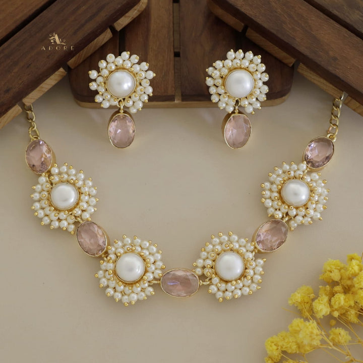 Glossy Bridiya Neckpiece with Earring