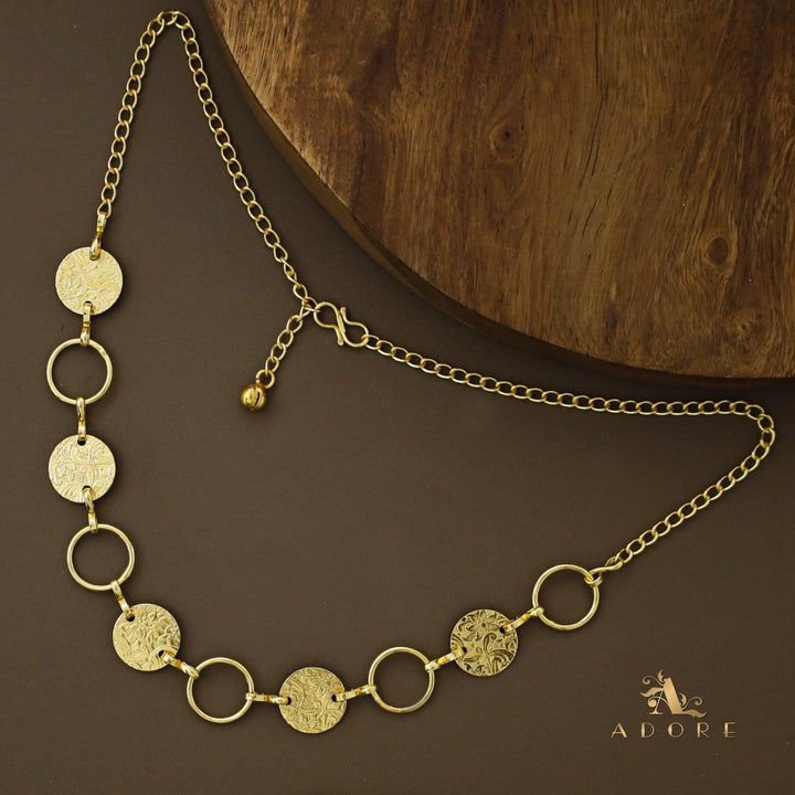 Textured Kashi & Circle Short Neckpiece