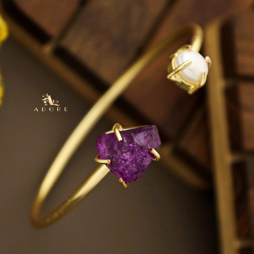 Libra Claw Dyed Stone + Pearl Bangle