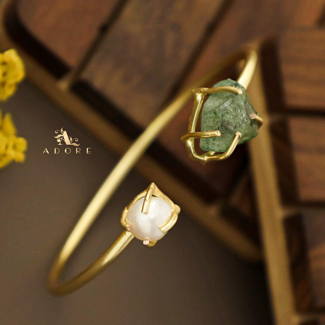 Libra Claw Dyed Stone + Pearl Bangle