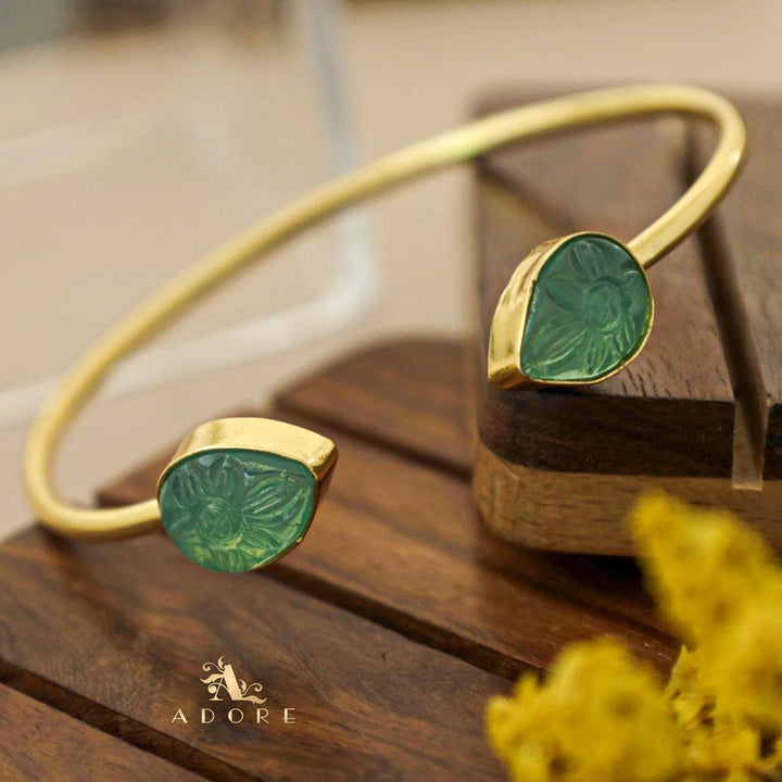 Carved Twin Flower Bracelet