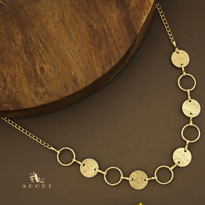 Textured Kashi & Circle Short Neckpiece