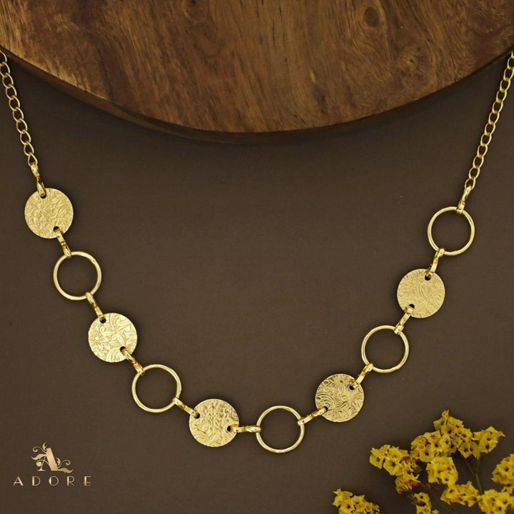 Textured Kashi & Circle Short Neckpiece