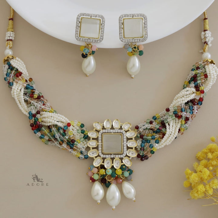 Samhita Braided Kundan Choker With Earring
