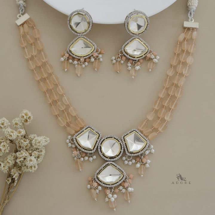 Dhanvi Polki Kundan Neckpiece With Earring