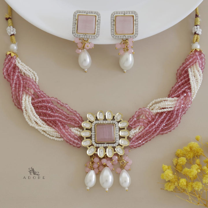 Samhita Braided Kundan Choker With Earring