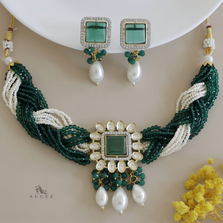 Samhita Braided Kundan Choker With Earring