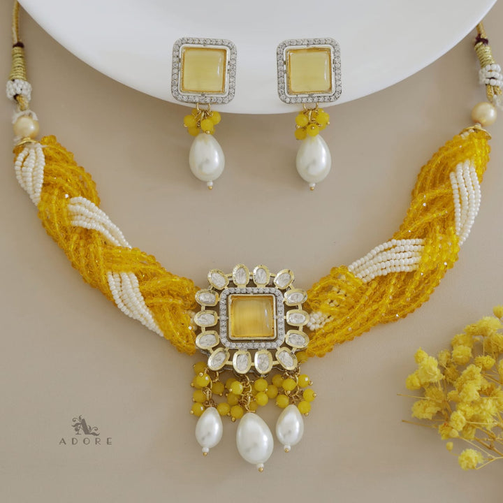 Samhita Braided Kundan Choker With Earring