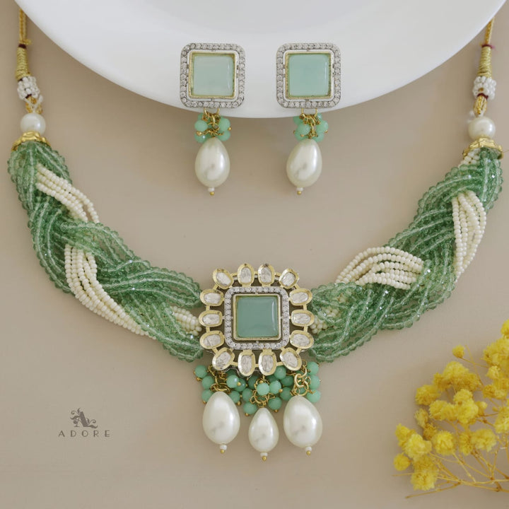 Samhita Braided Kundan Choker With Earring