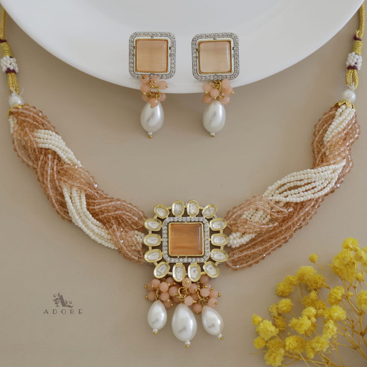 Samhita Braided Kundan Choker With Earring